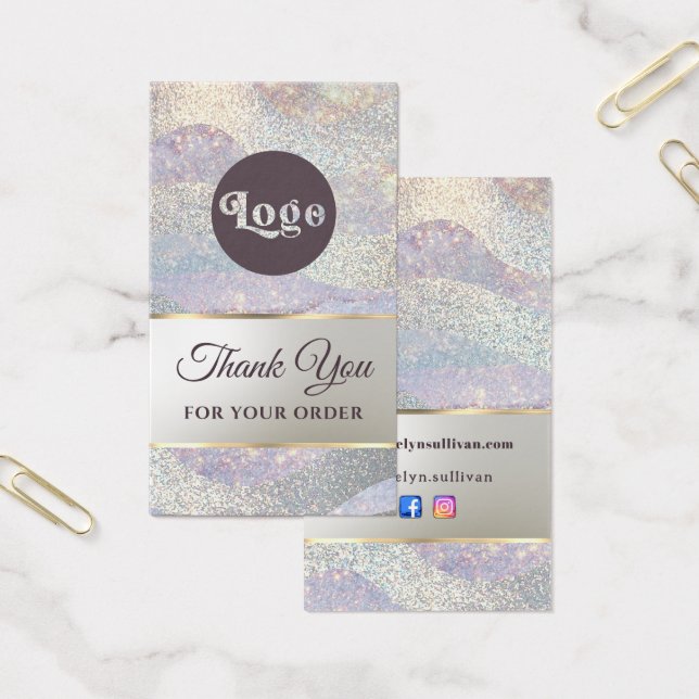 Cartes De Visite Elégante parties scintillant aquarelle de l'encast (Bureau)