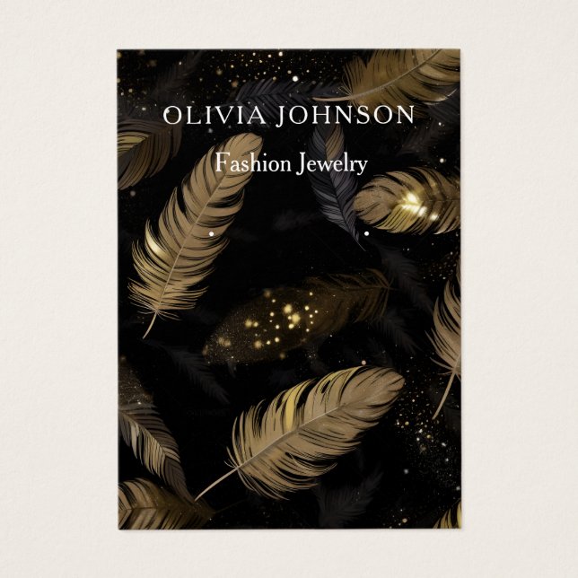 Cartes De Visite Elégante simple bijoux en or boucles d'oreilles (Devant)