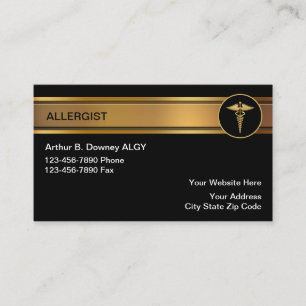 Cartes de visite élégantes d'allergologue