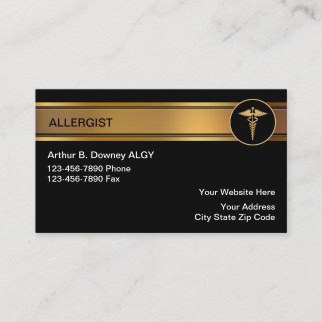 Cartes de visite élégantes d'allergologue (Devant)