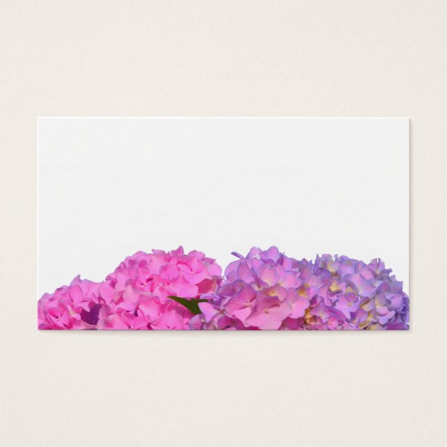 Cartes De Visite Elégantes hydrangées florales violettes rose (Devant)