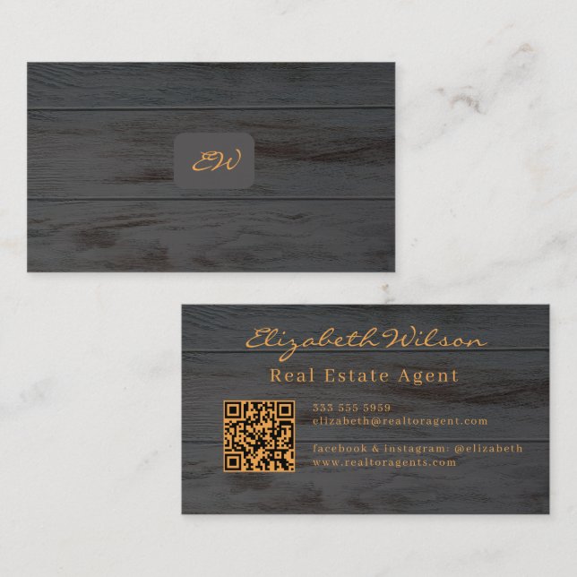 Cartes de visite élégantes modernes avec QR code e (Devant / Derrière)