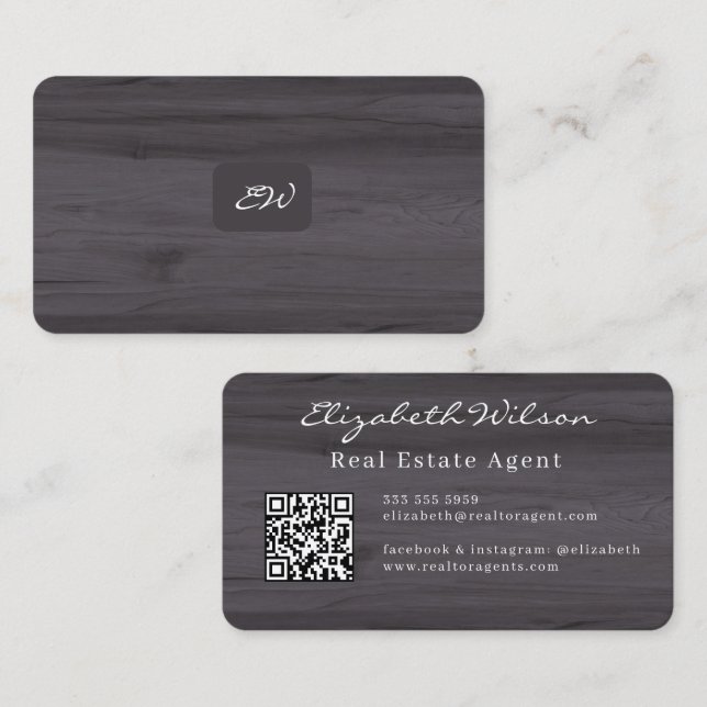 Cartes de visite élégantes modernes avec QR code e (Devant / Derrière)