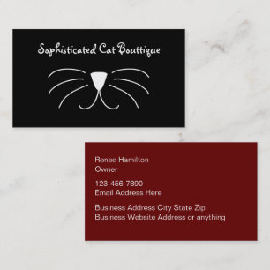 Cartes de visite élégantes pour boutique de chats 