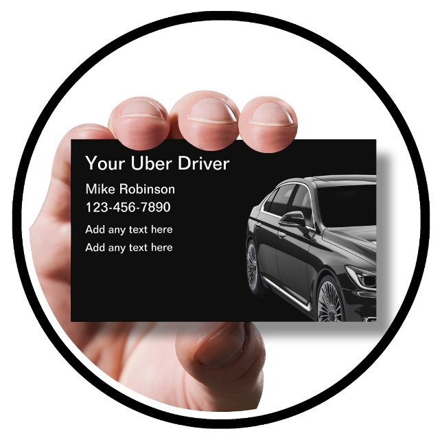 Cartes de visite élégantes pour chauffeur Uber de  (Créateur téléchargé)
