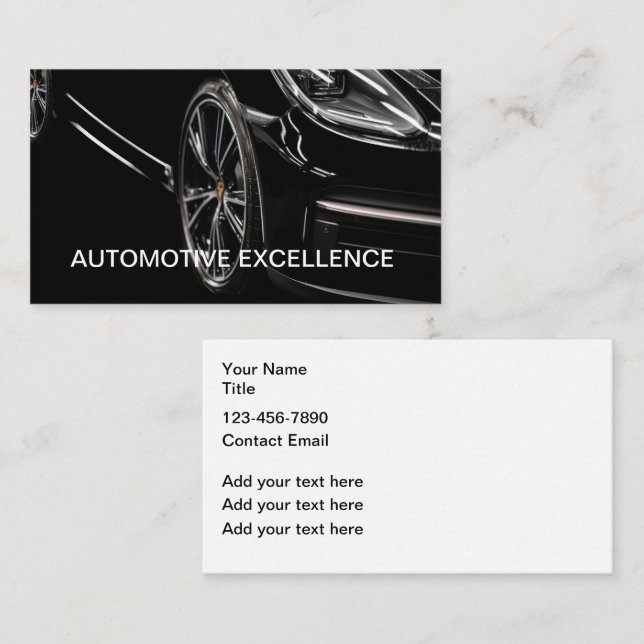 Cartes de visite élégantes pour l'automobile moder (Devant / Derrière)