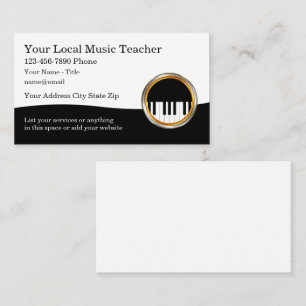 Cartes de visite élégantes pour professeur de musi