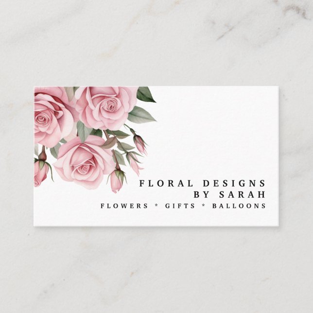 Cartes de visite Élégantes Roses Roses (Devant)