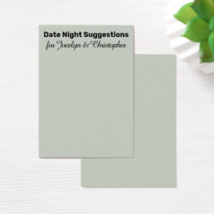 Cartes De Visite Élégantes suggestions de soirée en couple sur cart