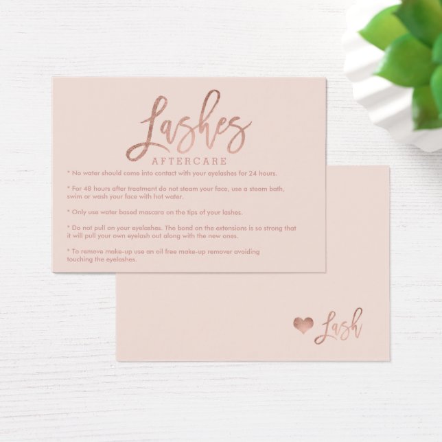 Cartes De Visite Élégants cils après-soin rose or rousse rose (Bureau)