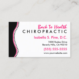 Cartes de visite élégants de chiropractie de