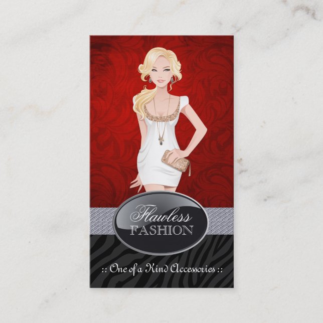 Cartes de visite élégants de couturier (Devant)