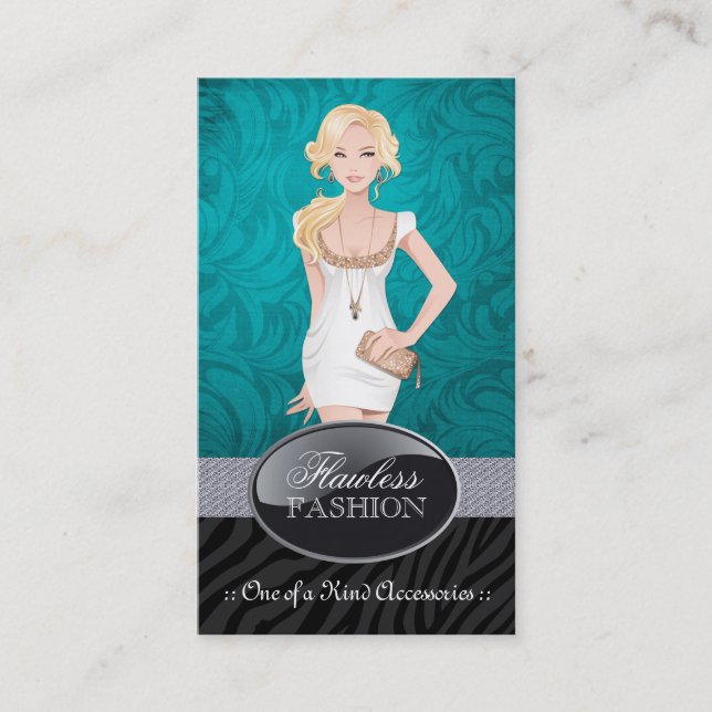 Cartes de visite élégants de couturier (Devant)