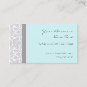Cartes de visite élégants de damassé de gris bleu