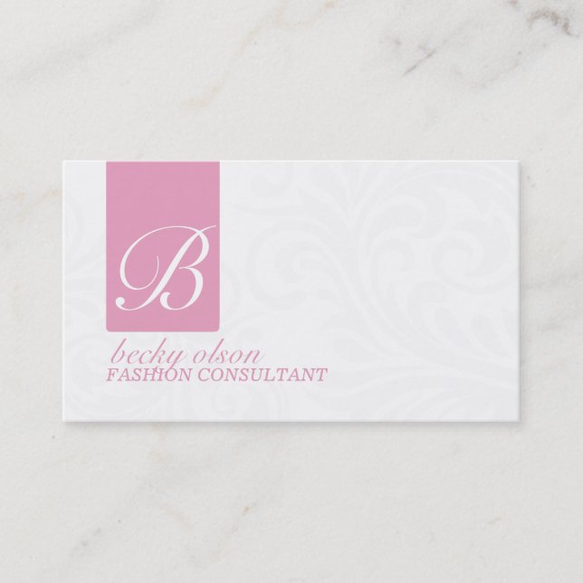 Cartes de visite élégants de monogramme (Devant)