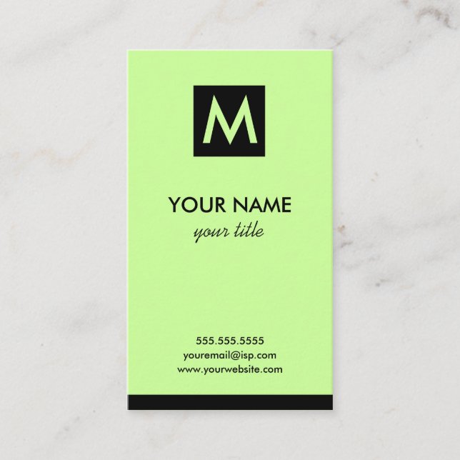 Cartes de visite élégants de monogramme de carré (Devant)
