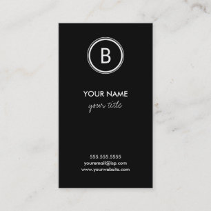 Cartes de visite élégants de monogramme de zèbr