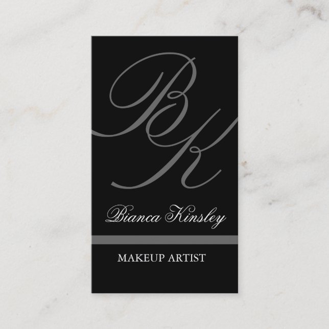 Cartes de visite élégants de monogrammes (Devant)
