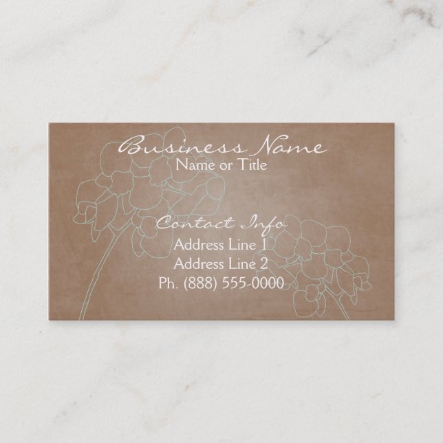 Cartes de visite élégants d'orchidées (Devant)