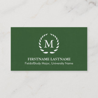 Cartes de visite élégants et modernes d'étudiant