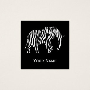 Cartes De Visite Éléphant avec des rayures de zèbre + vos idées