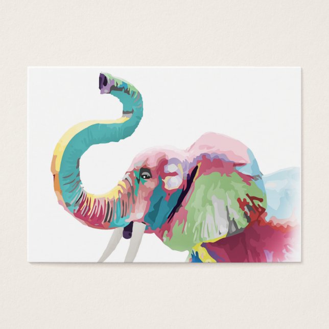 Cartes De Visite Eléphant coloré cool tendance (Devant)