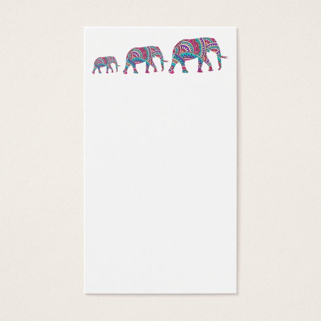 Cartes De Visite Eléphants colorés (Devant)