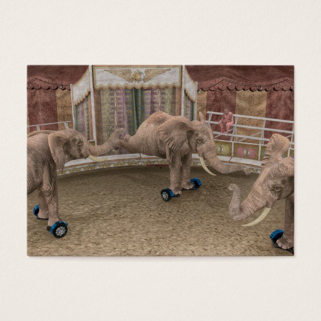 Cartes De Visite Eléphants de cirque amusants (Devant)