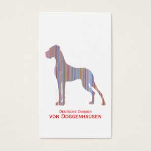 Cartes De Visite Éleveur de Dogues Allemands Lignes Pastel