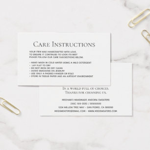 Cartes De Visite Emballage de vêtements de lavage modifiable