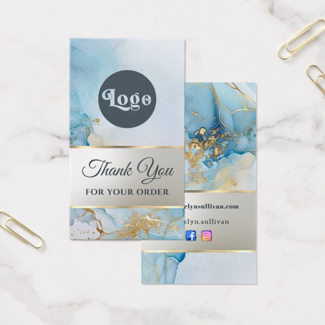 Cartes De Visite emballage en marbre rose bleue (Bureau)