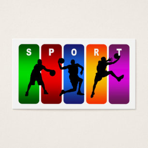 Cartes De Visite Emblème multicolore de basket-ball