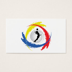 Cartes De Visite Emblème tricolore de volleyball (femelle)