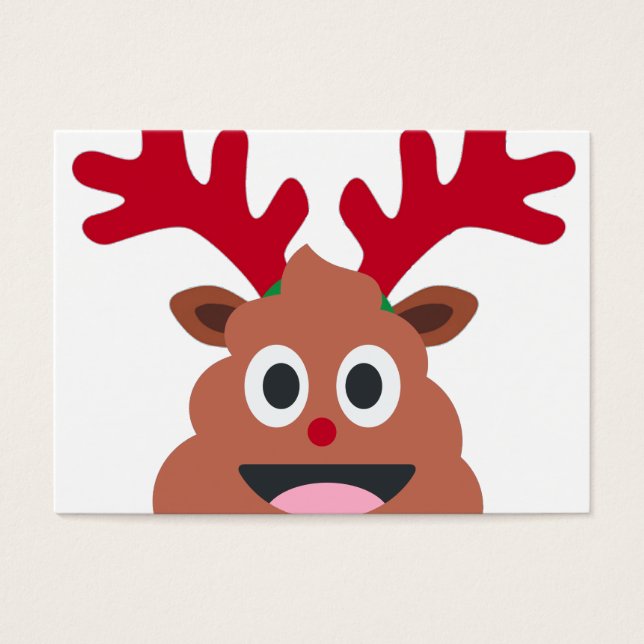 Cartes De Visite emoji de caca de renne de Noël (Devant)