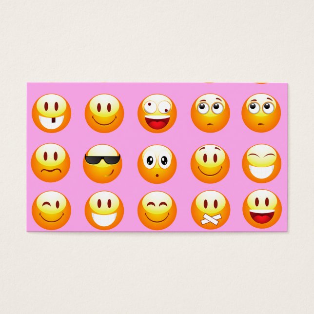 Cartes De Visite émoji rose pastel (Devant)