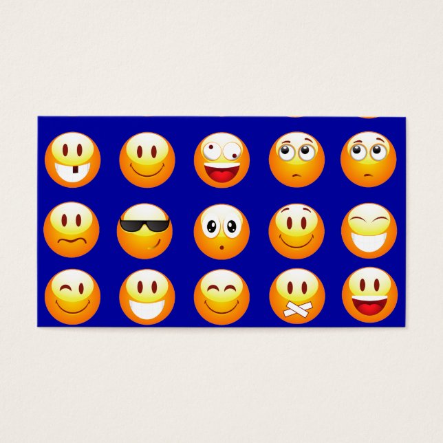 Cartes De Visite emojis bleu foncé (Devant)