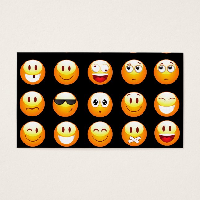 Cartes De Visite emojis noir (Devant)
