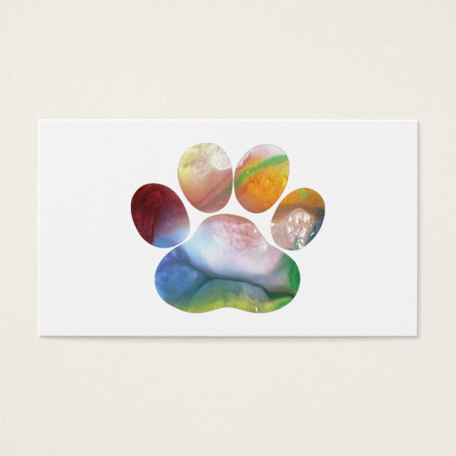 Cartes De Visite Empreinte de patte de chien (Devant)