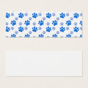 Cartes De Visite Empreinte de Patte de Chien Bleu Simple Amoureux d