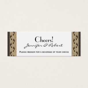 Cartes De Visite Empreintes dans les tickets de boisson Mariage de