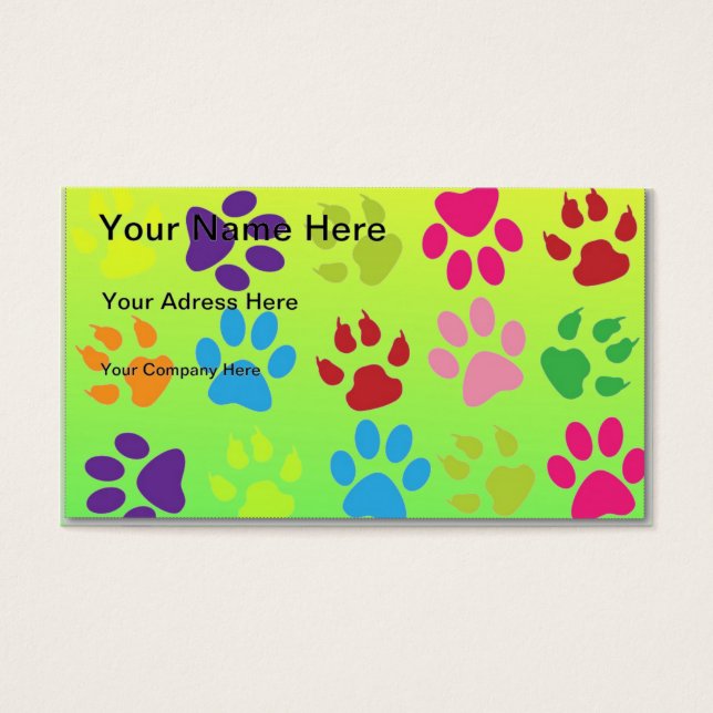 Cartes De Visite Empreintes de pattes (Devant)