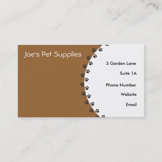 Cartes de visite Empreintes de pattes Doggie (Devant)