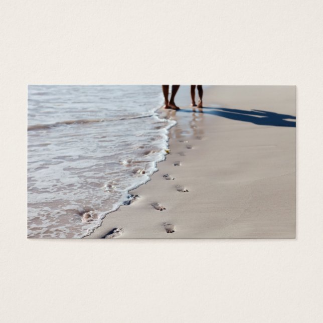 Cartes De Visite Empreintes sur la plage (Devant)