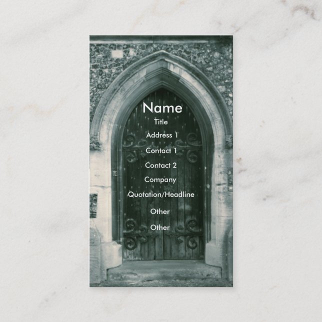 Cartes de visite en bois de porte (Devant)