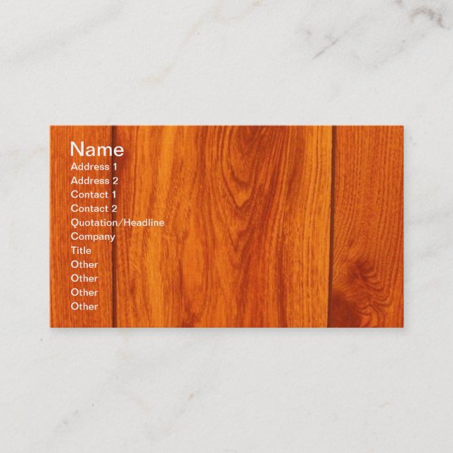 Cartes de visite en bois de tuile de plancher de (Devant)