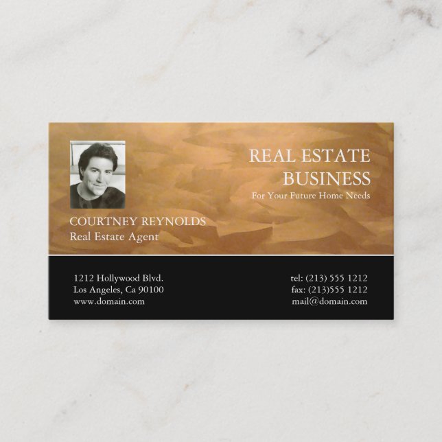 Cartes de visite en cuivre pour agent immobilier (Devant)