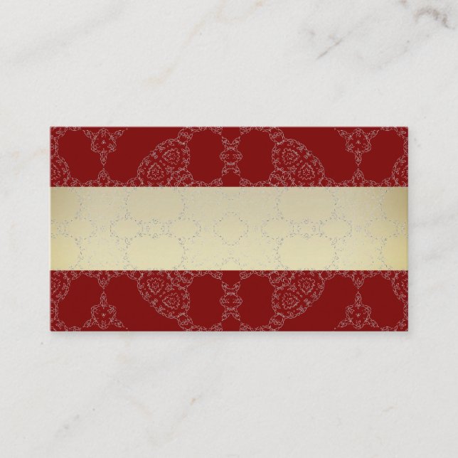 Cartes de visite en dentelle blanche, noir et or (Devant)