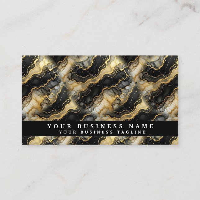 Cartes de visite en encre alcoolique N&B + marbre  (Devant)