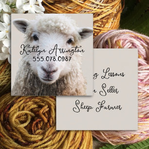 Cartes de visite en fibre de laine de mouton trico