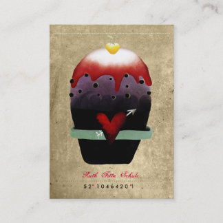 Cartes de visite en forme de coeur avec glaçage de